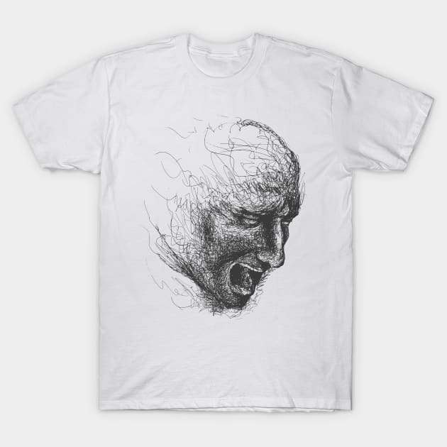 🖋️🎨 Embodied Threads: A Man's Journey Illustrated in Ink  🧵🌟 T-Shirt by Numanatit